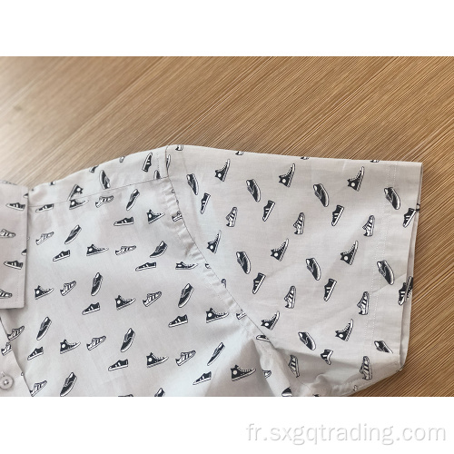 Chemise à manches courtes pour homme 100% coton